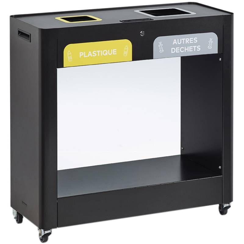 Borne de tri sélectif mobile vigipirate gris trimouv 2 x 110 L Borne de tri sélectif mobile vigipirate gris trimouv 2 x 110 L