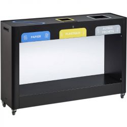 Meuble tri selectif mobile vigipirate Rossignol Trimouv 3 x 110 L
