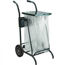 Chariot de voirie porte sacs 2 x 110 L Mobisac Avec couvercle