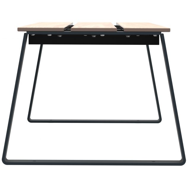 Banquette publique Anthracite bois et acier Ballade Extreme