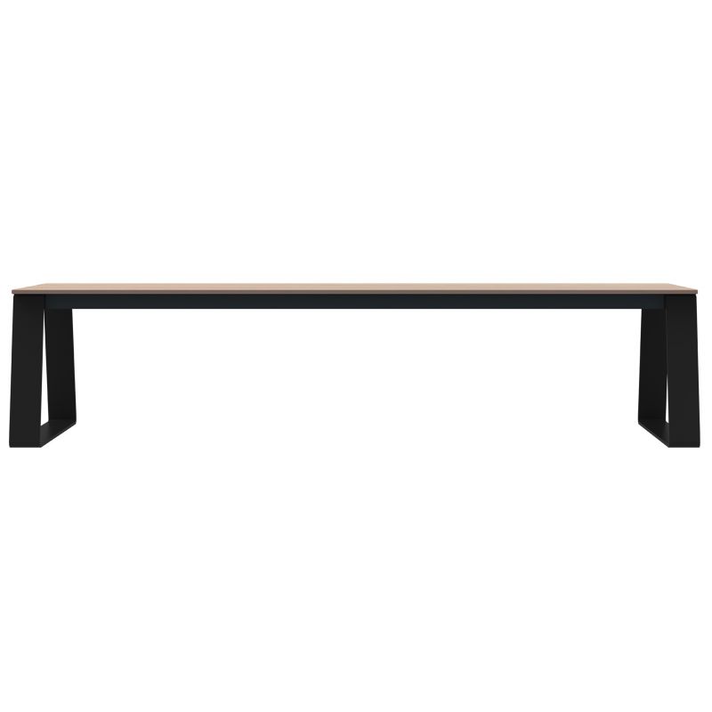 Banquette publique bois et acier Ballade Extreme gris manganèse