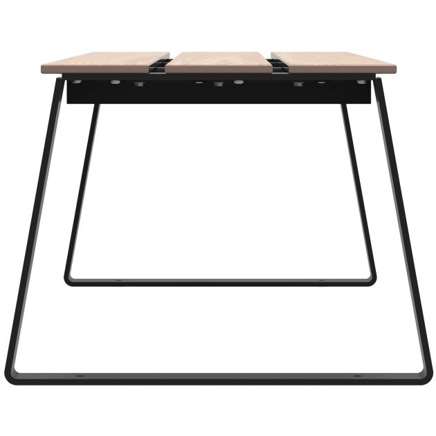 Banquette publique bois et acier rossignol gris manganèse Ballade Extreme