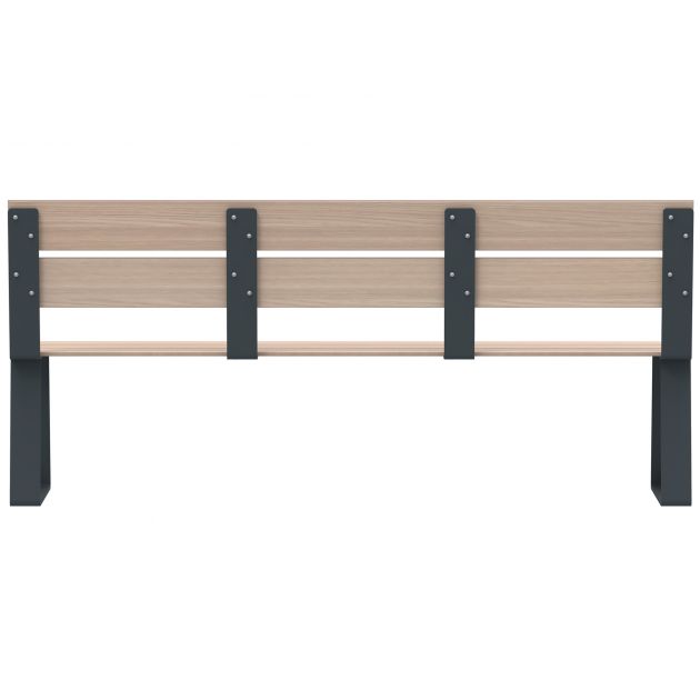 Banc public effet bois chêne clair et acier gris anthracite Rossignol Ballade Extreme