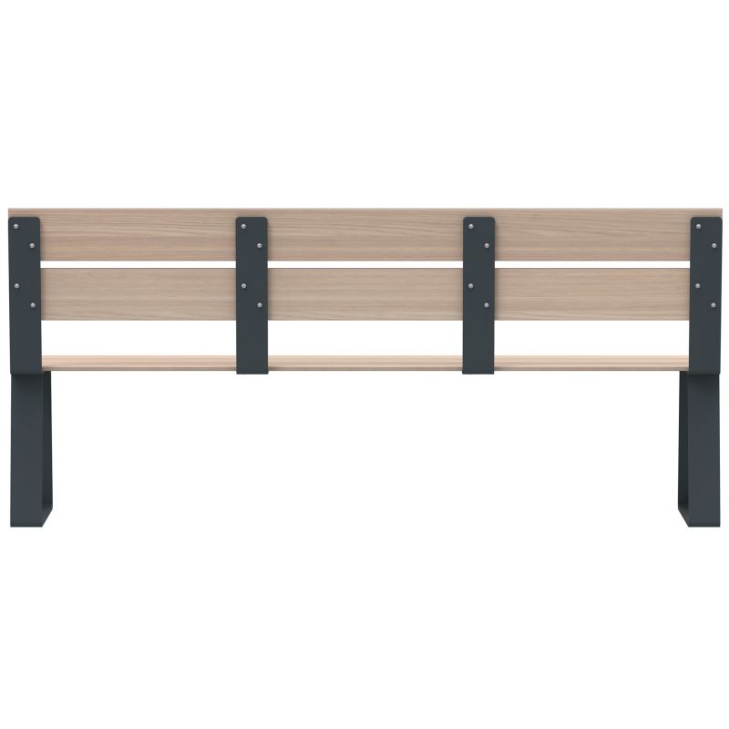 Banc public effet bois chêne clair et acier gris anthracite Rossignol Ballade Extreme