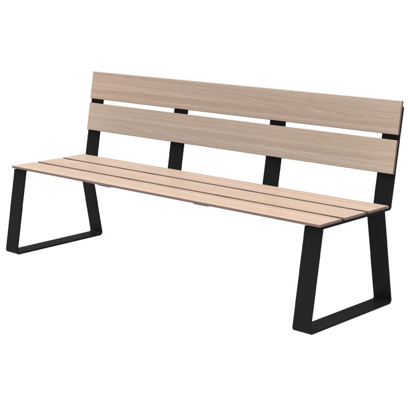 Banc public gris manganèse HPL et acier