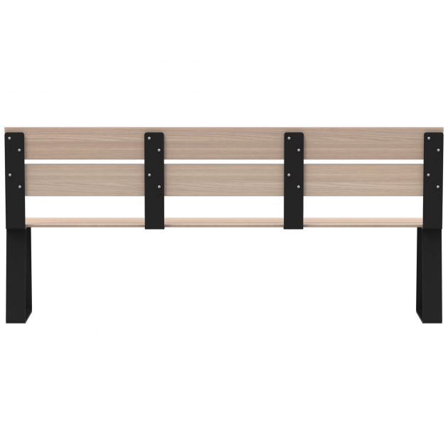 Banc public gris manganèse chene clair design Ballade Extreme HPL et acier