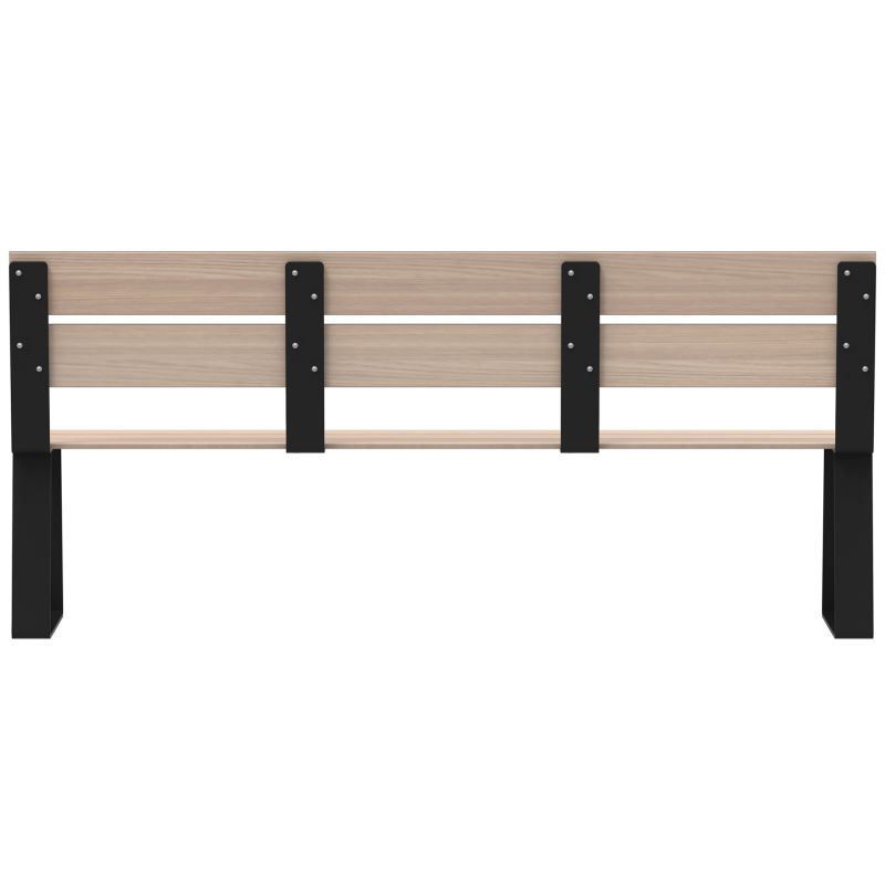 Banc public gris manganèse chene clair design Ballade Extreme HPL et acier