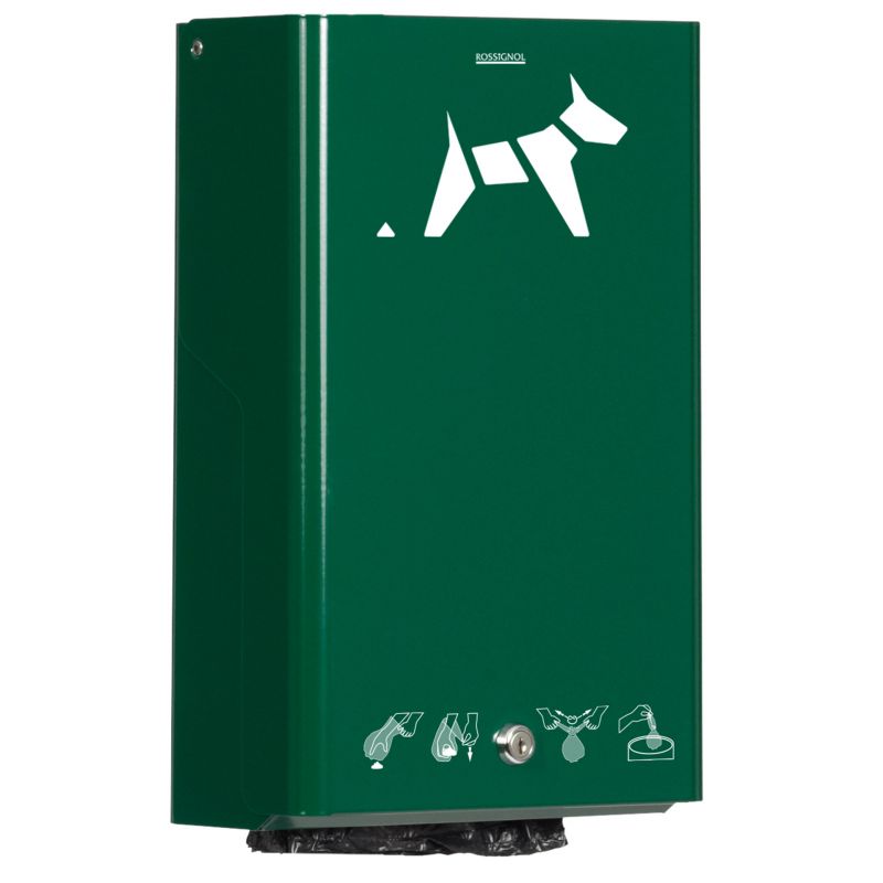Distributeur sac à crotte mural en acier Rossignol vert foncé Distributeur sac à crotte mural en acier Rossignol vert foncé