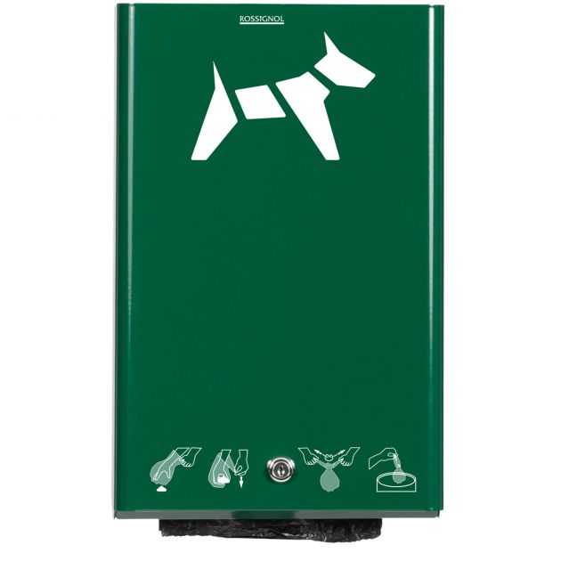 Distributeur sac à crotte mural en acier Rossignol vert foncé Distributeur sac à crotte mural en acier Rossignol vert foncé