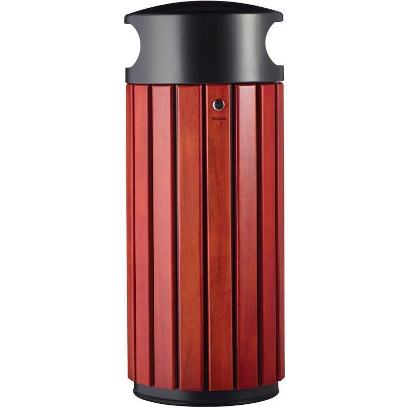 Corbeille d'extérieur antivandalisme en bois Zeno Rossignol