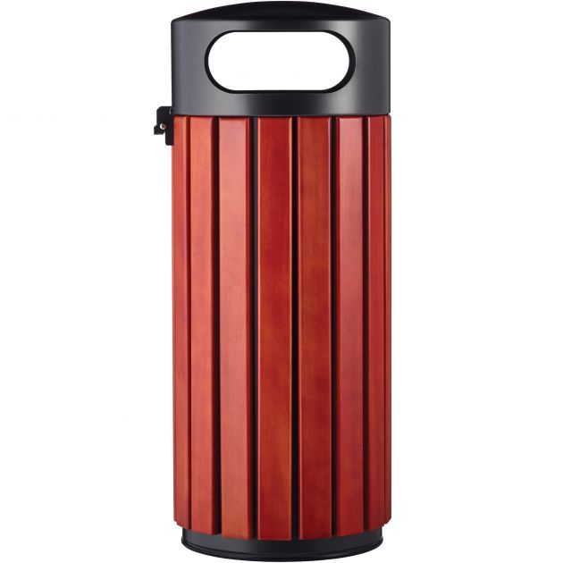 Corbeille d'extérieur antivandalisme en bois Zeno Rossignol