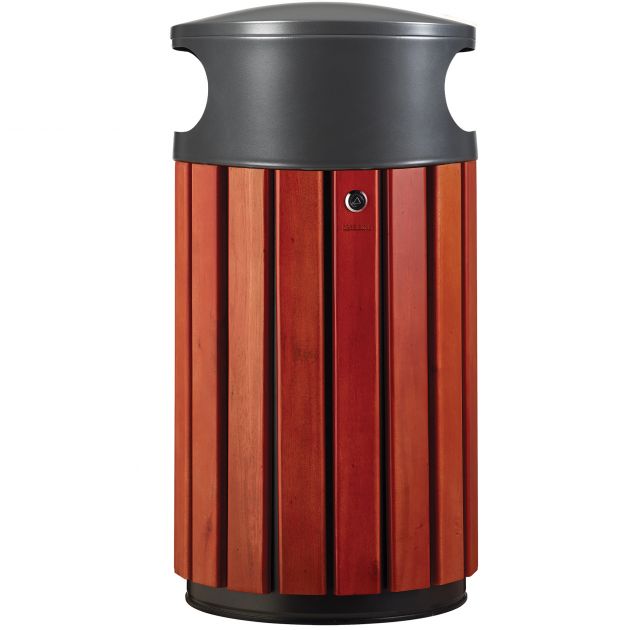 Corbeille d'extérieur antivandalisme en bois Zeno Rossignol