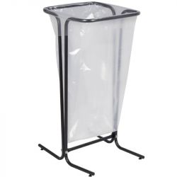 Support sur pied de sac poubelle fixe acier blanc 110 L Rossignol Gris manganèse