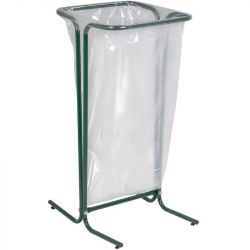 Support sur pied de sac poubelle fixe acier blanc 110 L Rossignol Vert