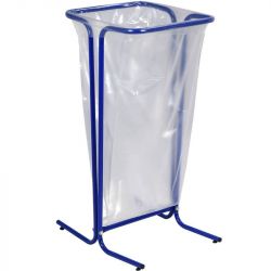 Support sur pied de sac poubelle fixe acier blanc 110 L Rossignol Bleu