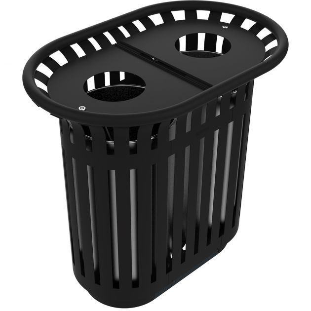 Poubelle d'extérieur tulipe 2 x 40L couvercles et bacs