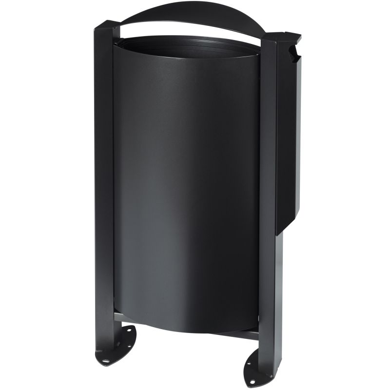 Poubelle d'exterieur gris manganèse 60L avec cendrier Arkea