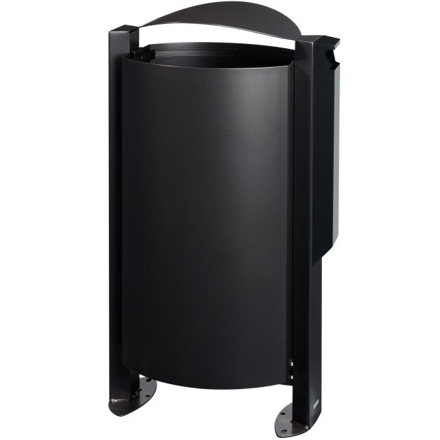 Poubelle d'exterieur gris manganèse avec cendrier Arkea 100L