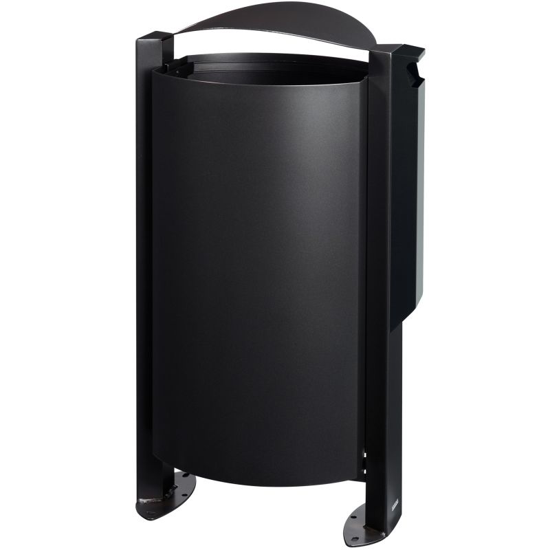 Poubelle d'exterieur gris manganèse avec cendrier Arkea 100L
