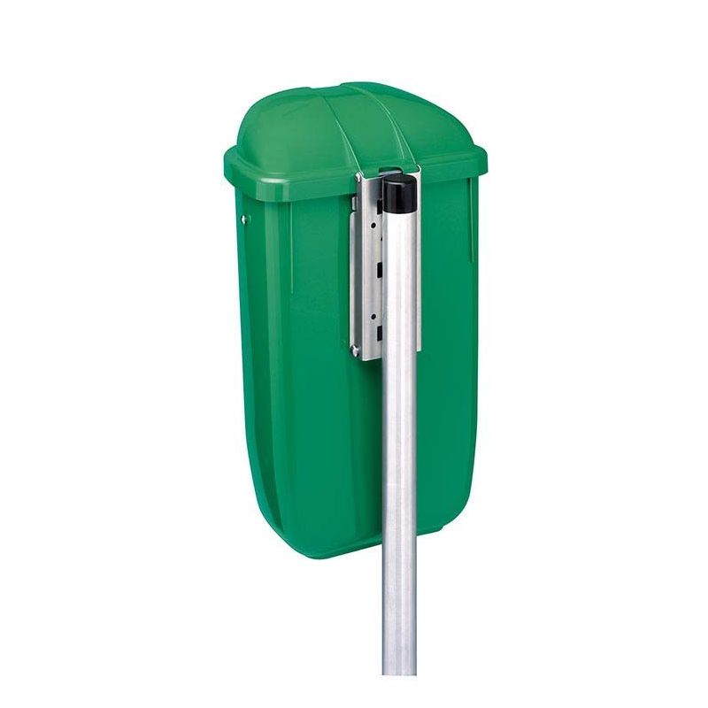 Poubelle d'extérieur verte 50L plastique