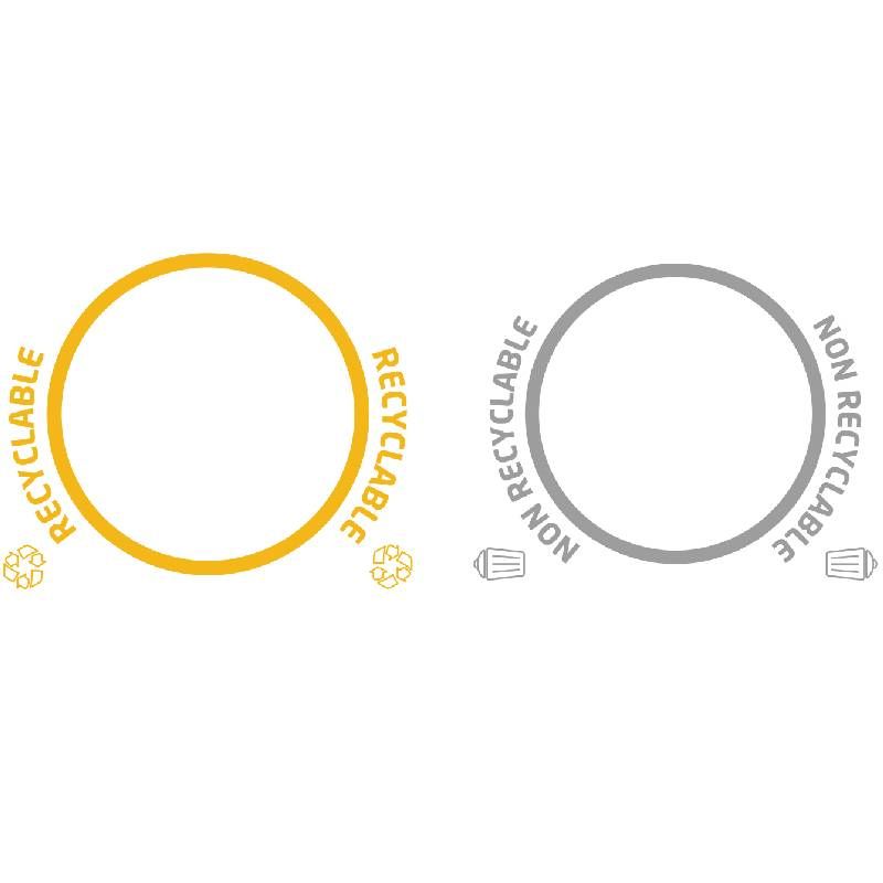 Stickers tri recyclable / non recyclable pour corbeille avec couvercle TULIPE