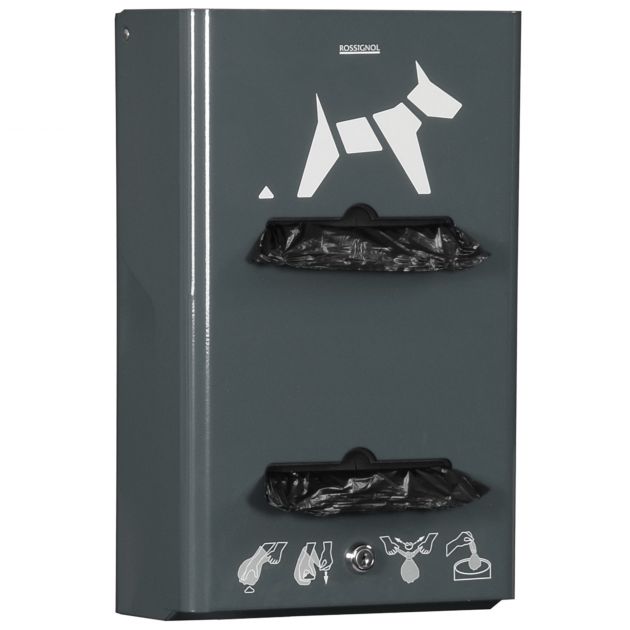 Distributeur d'hygiène canine mural 2 rouleaux Rossignol Hygeca