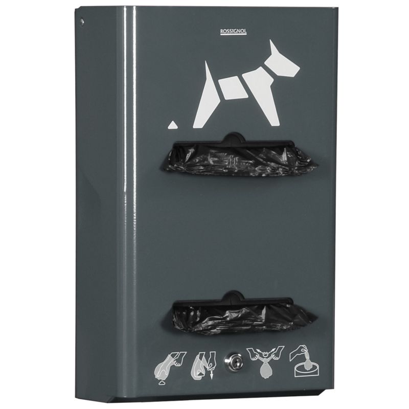 Distributeur d'hygiène canine mural 2 rouleaux Rossignol Hygeca