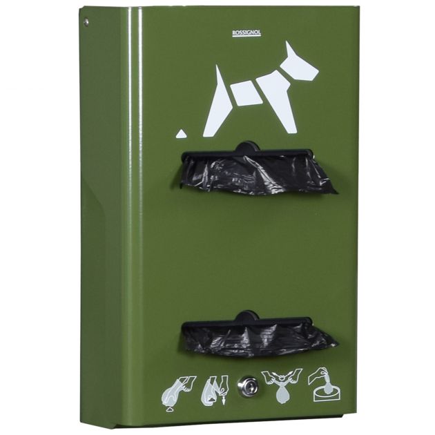 Distributeur d'hygiène canine mural 2 rouleaux Rossignol Hygeca