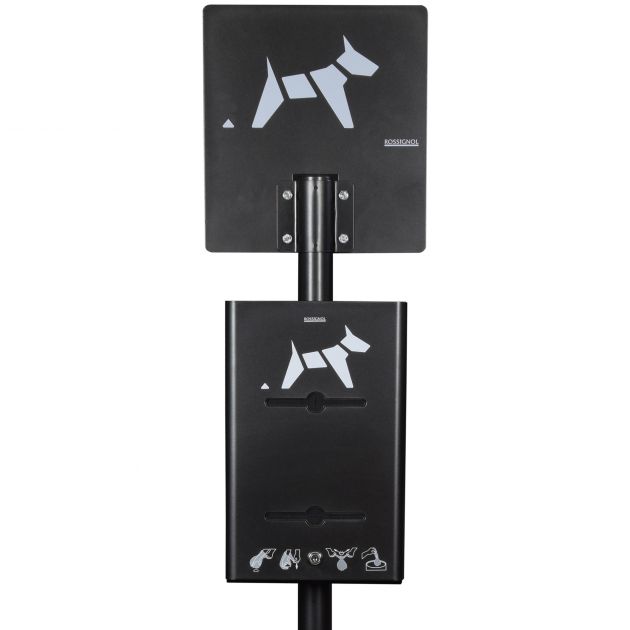Distributeur hygiène canine double rouleaux sur pied Rossignol