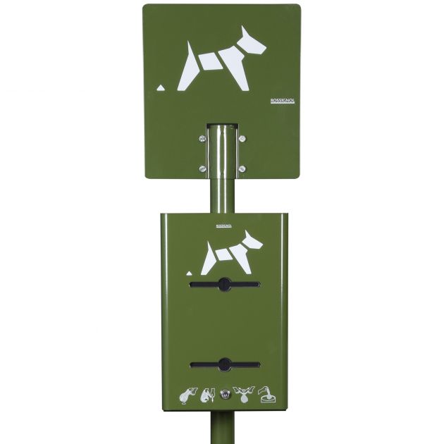 Distributeur hygiène canine double rouleaux sur pied Rossignol