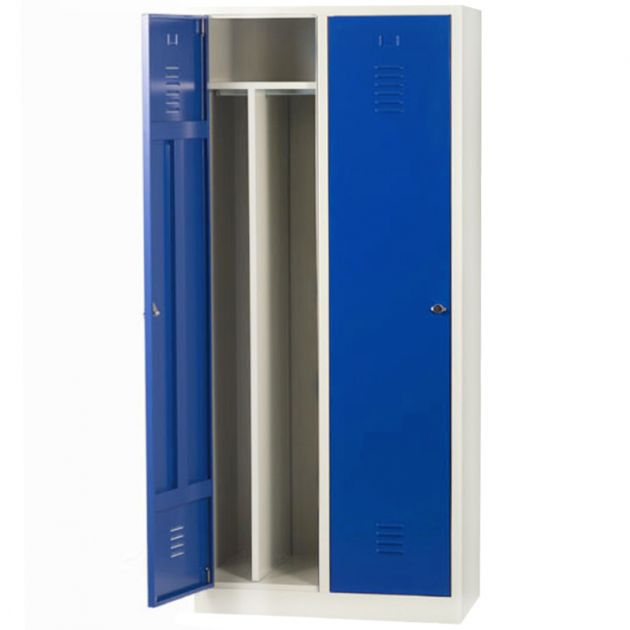 Vestiaire industrie salissante monobloc sur socle 2 cases