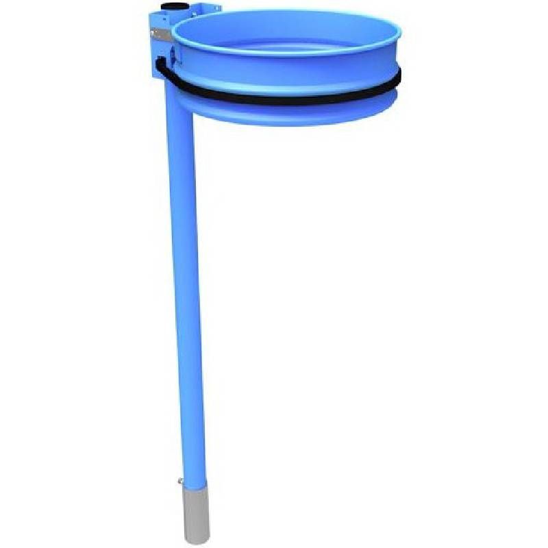 Support sac poubelle monoflux sur poteau à sceller bleu