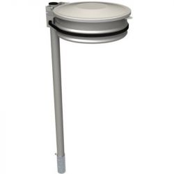 Support sac poubelle avec couvercle monoflux sur poteau à sceller blanc