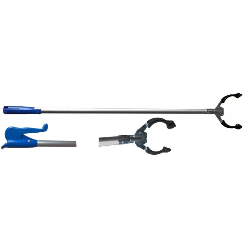 Pince ramasse-déchets en aluminium avec poignée gâchette 100 cm Pince ramasse-déchets en aluminium avec poignée gâchette 100 cm