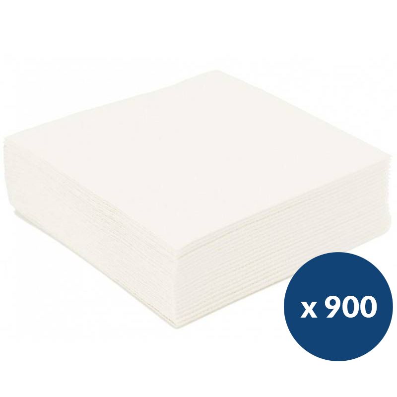 Serviette cocktail papier gaufré 25 x 25 cm x900 blanches