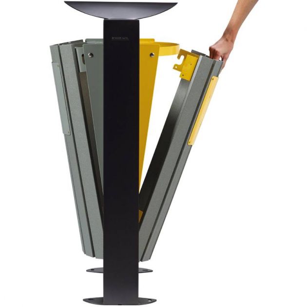 Corbeille sur pied Rossignol Arkea sans cendrier 2 x 60L recyclé
