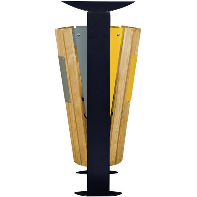 Corbeille sur pied Rossignol Arkea sans cendrier 2 x 60L bois