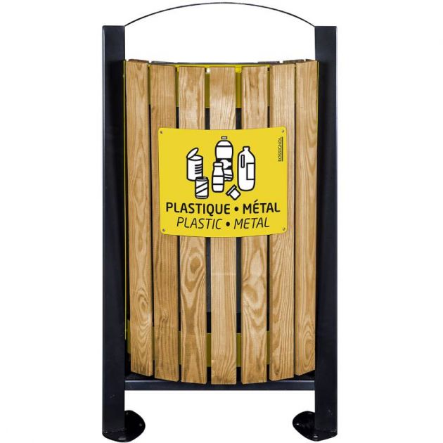 Corbeille sur pied Rossignol Arkea sans cendrier 2 x 60L bois