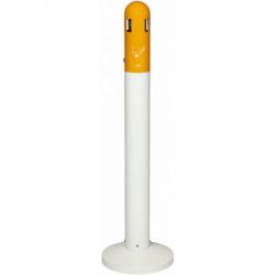 Cendrier sur pied tubulaire 3 L Pôle fumeurs Probbax blanc et orange