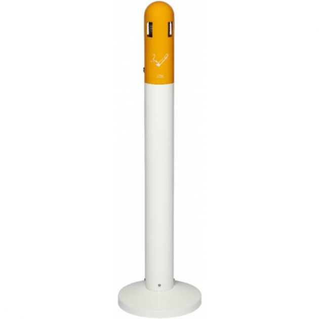 Cendrier sur pied tubulaire 3 L Pôle fumeurs Probbax blanc et orange Cendrier sur pied tubulaire 3 L Pôle fumeurs Probbax blanc et orange