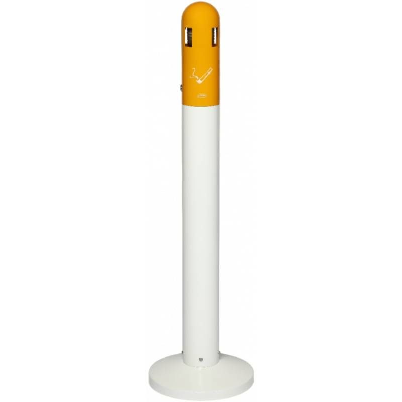 Cendrier sur pied tubulaire 3 L Pôle fumeurs Probbax blanc et orange Cendrier sur pied tubulaire 3 L Pôle fumeurs Probbax blanc et orange