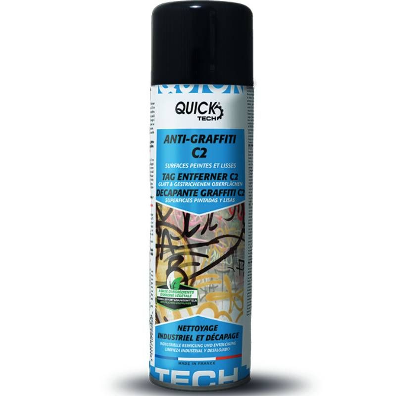 Nettoyant décapant graffitis bombe aérosol 500 ml surface lisse Nettoyant décapant graffitis bombe aérosol 500 ml surface lisse