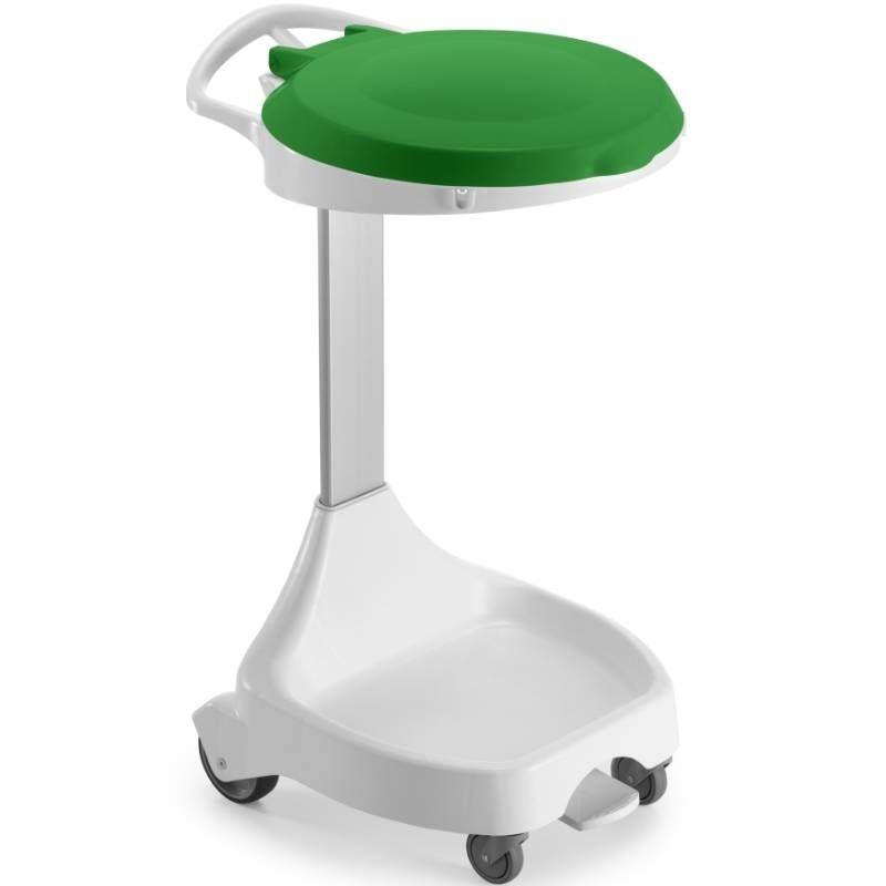 Support sac poubelle mobile à pédale 110 L vert