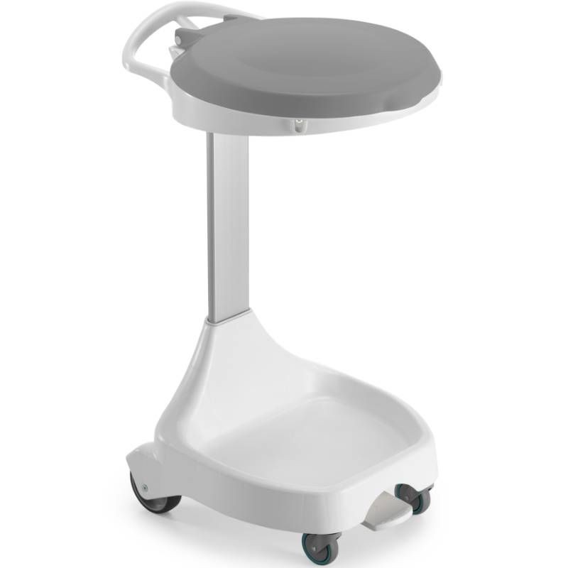 Support sac poubelle mobile à pédale 110 L gris