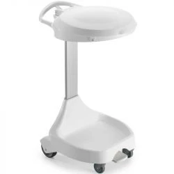Support sac poubelle mobile à pédale 110 L blanc