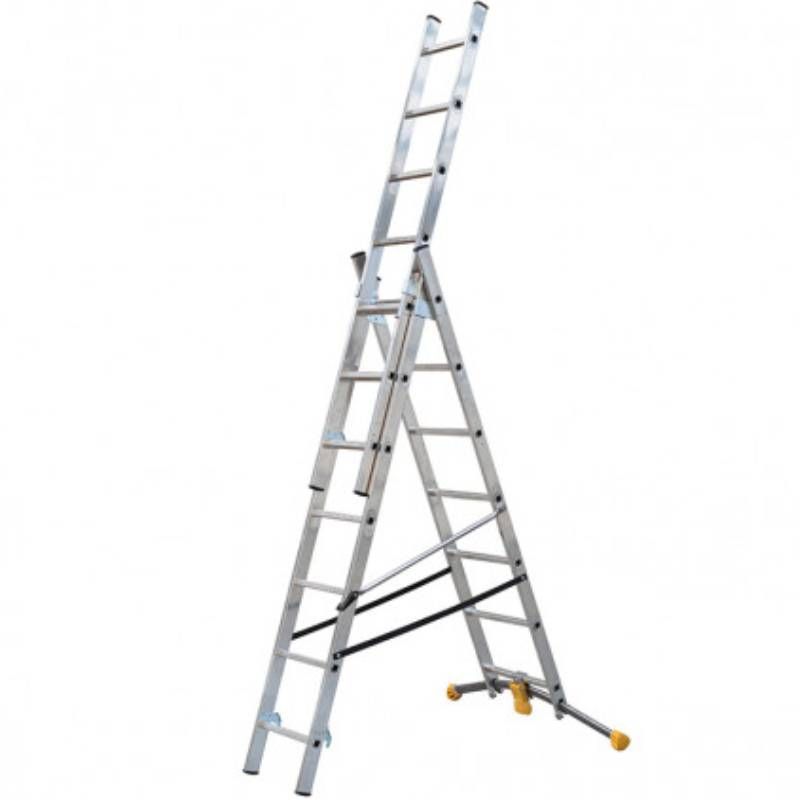 Echelle transformable 3 plans en aluminium 3 x 7 Echelle transformable 3 plans en aluminium 3 x 7