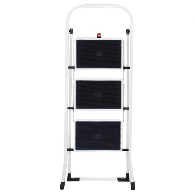 Marchepied pliable antidérapant acier 3 marches plié de face Marchepied pliable antidérapant acier 3 marches plié de face