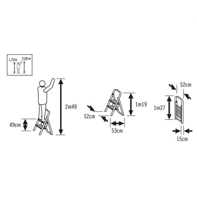 Marchepied pliable antidérapant aluminium 2 marches dimensions Marchepied pliable antidérapant aluminium 2 marches dimensions