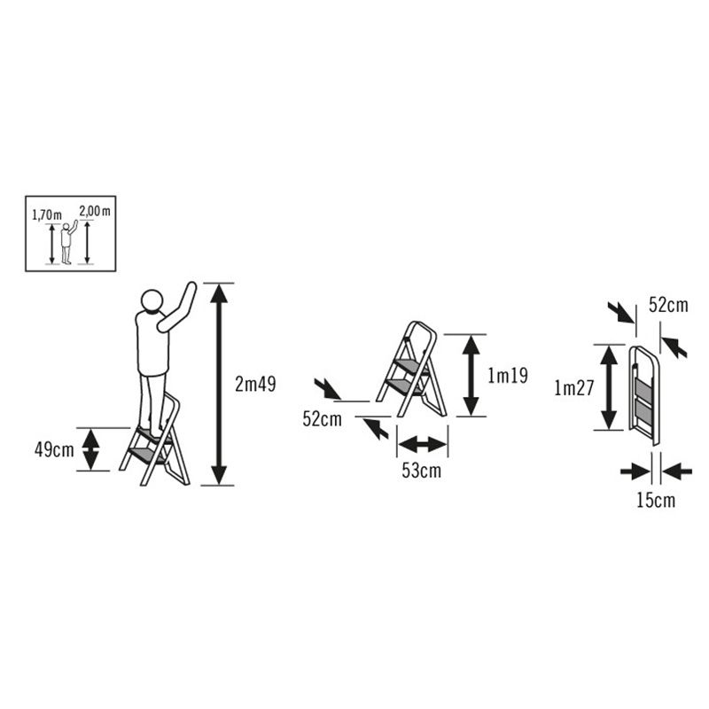 Marchepied pliable antidérapant aluminium 2 marches dimensions Marchepied pliable antidérapant aluminium 2 marches dimensions