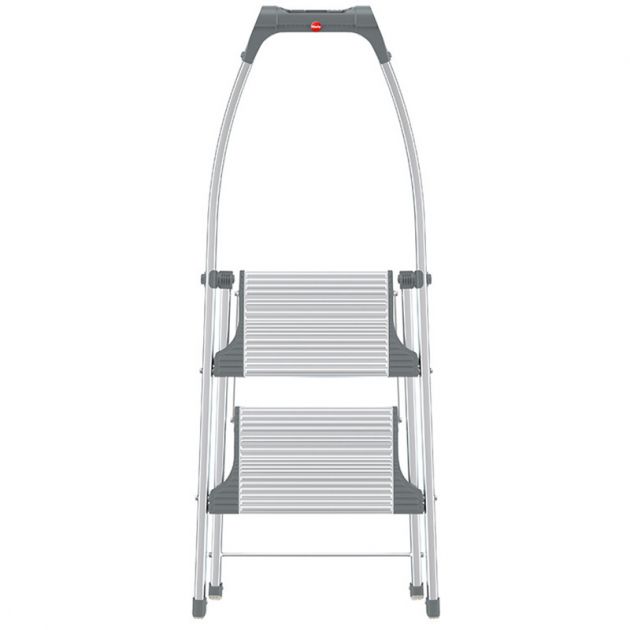 Marchepied pliable 2 marches  antidérapant aluminium plié face Marchepied pliable 2 marches  antidérapant aluminium plié face